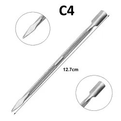 Kopytko do skórek C4 – Dwustronne, ostre dłutko + szpatułka, stal chirurgiczna 12.7 cm | NILO